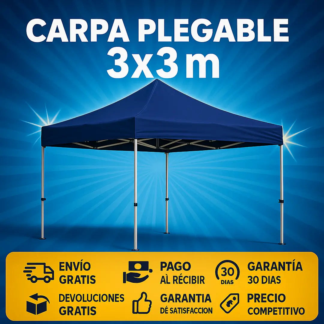 🔥 Carpa Plegable Premium 3x3 – Montaje Fácil y Rápido